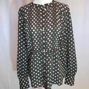 J Crew grey polka dot size 6 blouse